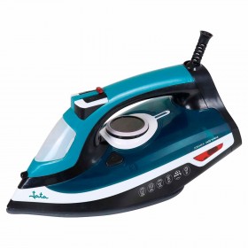 Plancha de vapor 2400 w con suela cerámica, azul y blanca