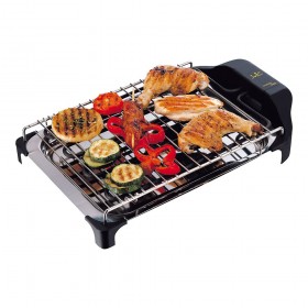 Barbacoa eléctrica 2400 w inox, 42 x 26 x 7 cm