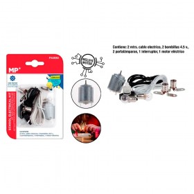 Kit eléctrico para trabajos escolares, bombillas + motor