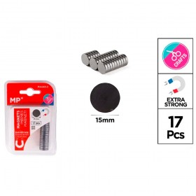Imanes de sujeción ø15 mm, 17 uds, blister