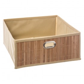 Cesta para mueble de almacenaje bambú natural 31x31x13.5cm