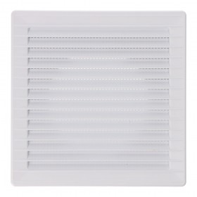 Rejilla ventilación cuadrada empotrable ø 100mm con mosquitera 170x170x10mm abs blanca