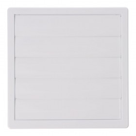 Rejilla ventilación cuadrada empotrable con lamas móviles 170x170mm enclavamiento ø100mm abs blanca